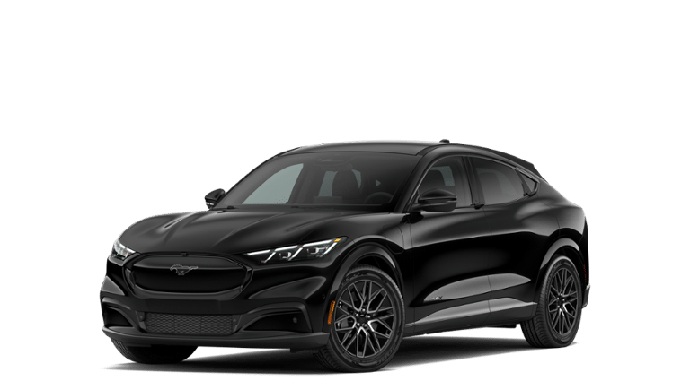 2026 Ford Mustang Mach-E Premium in Shadow Black — front three-quarter view