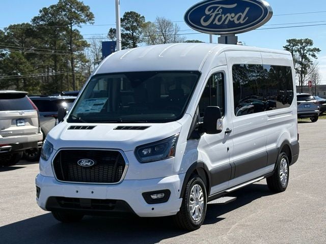2026 Ford Transit Commercial Passenger Van XLT in Oxford White — front three-quarter view
