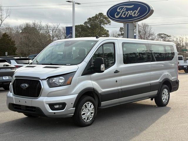 2024 Ford Transit-350 XLT in Ingot Silver — front three-quarter view