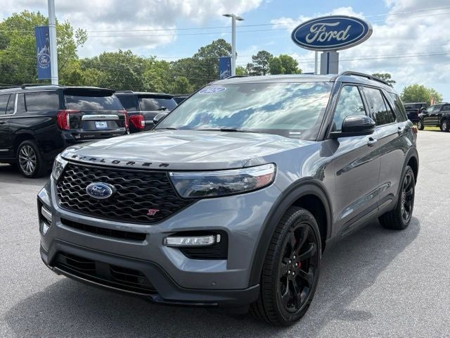 2024 Ford Explorer ST in Gray Metallic — front three-quarter view