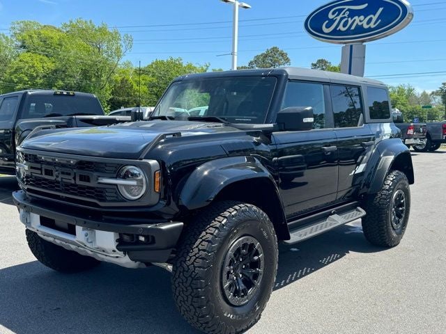 2025 Ford Bronco Raptor in Shadow Black — front three-quarter view