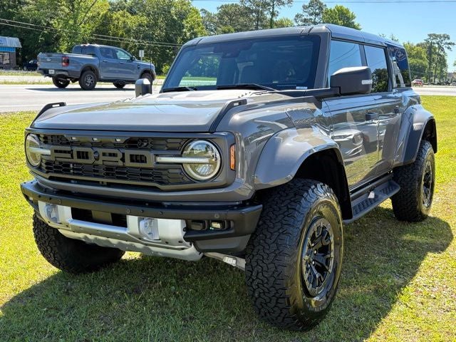 2026 Ford Bronco Raptor in Marsh Gray — front three-quarter view