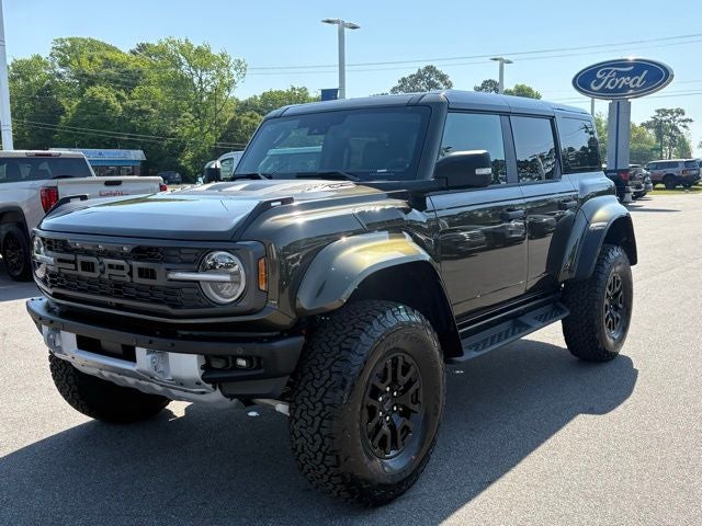 2026 Ford Bronco Raptor in Shelter Green Metallic — front three-quarter view