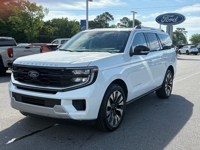 2026 Ford Expedition Platinum in Star White Metallic Tri-Coat — front three-quarter view