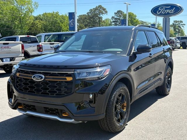 2026 Ford Explorer Tremor in Agate Black Metallic — front three-quarter view