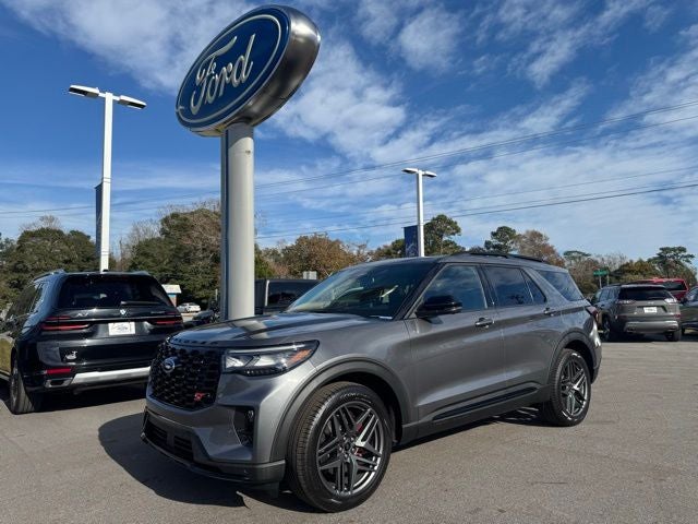 2026 Ford Explorer ST in Carbonized Gray Metallic — front three-quarter view