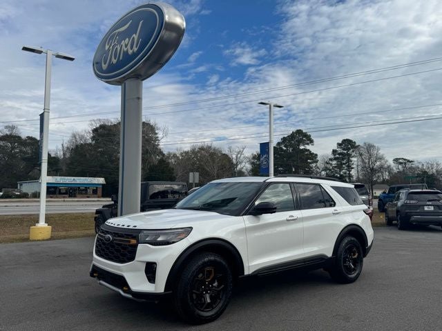2026 Ford Explorer Tremor in Star White Metallic Tri-Coat — front three-quarter view