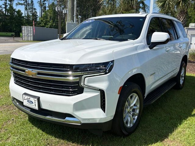 2024 Chevrolet Tahoe LT in Summit White — front three-quarter view