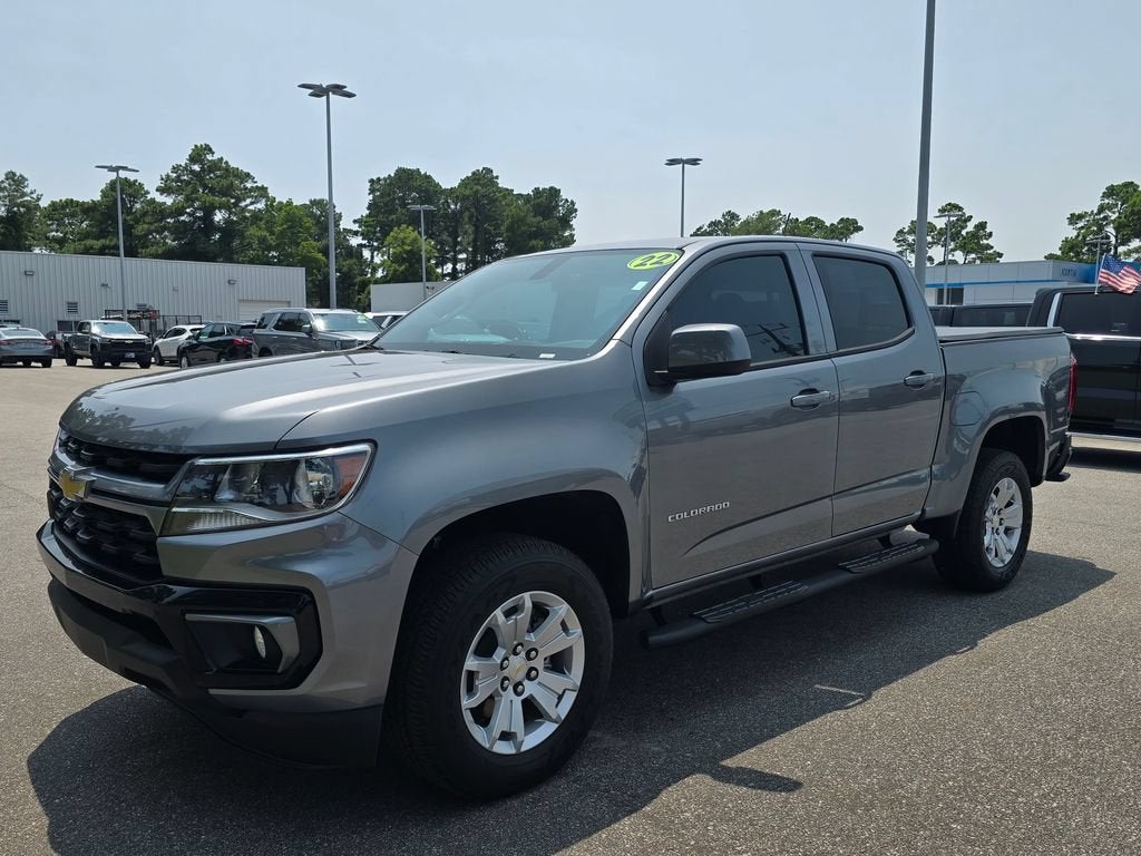 2022 Chevrolet Colorado LT in Satin Steel Metallic — front three-quarter view