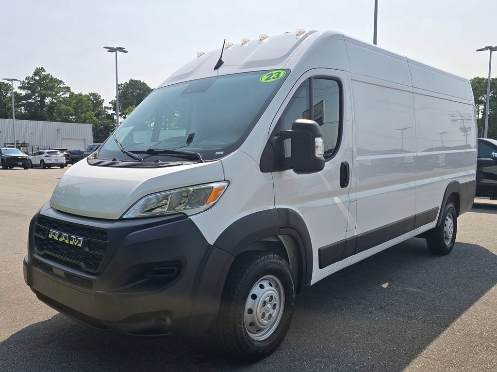 2023 RAM ProMaster 3500 Cargo Van High Roof 159" WB EXT in White — front three-quarter view