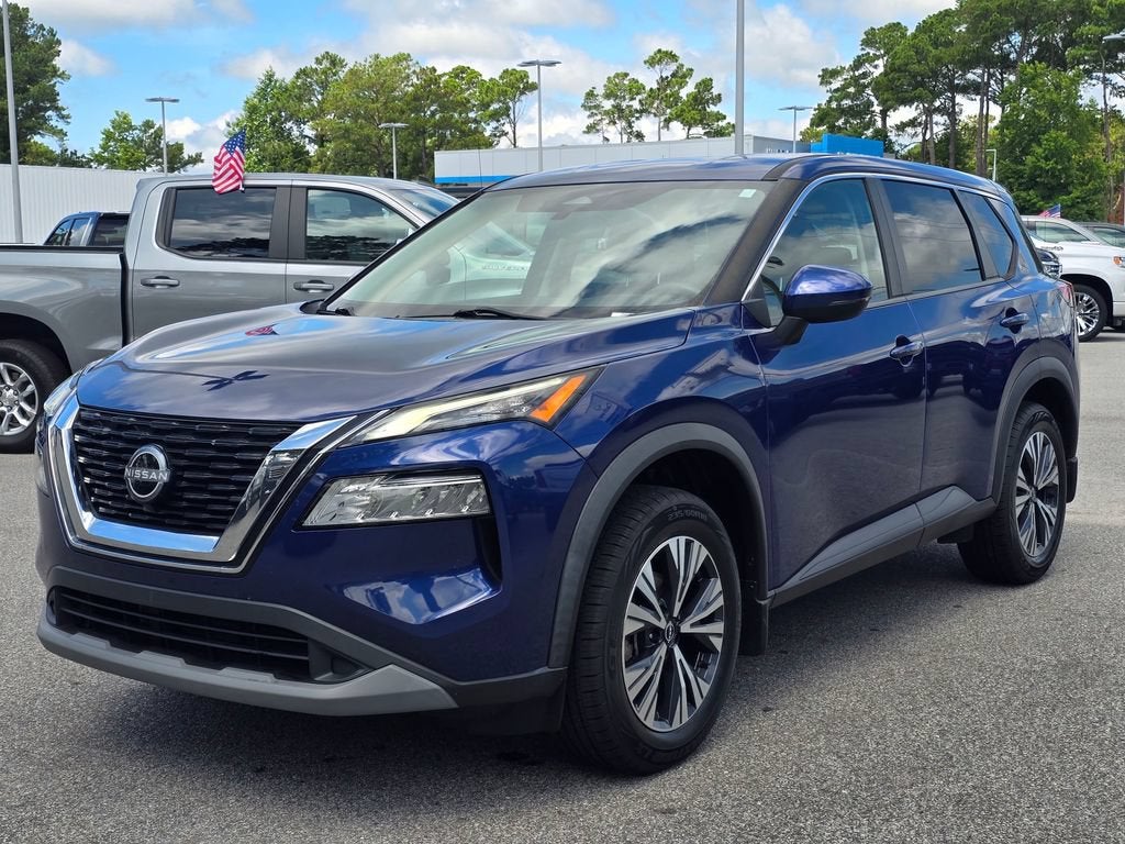 2022 Nissan Rogue SV FWD in Blue — front three-quarter view