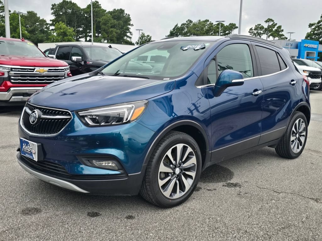 2019 Buick Encore Essence in Includes (Cm5) Black Carbon Metallic Lower Exterior Accent Color, Paint Code W700s.) — front three-quarter view